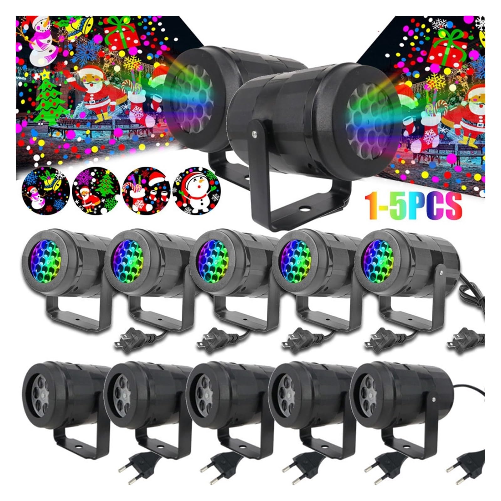 1-5 Pezzi luci for Feste di Natale proiettore Luce Luce da palcoscenico a LED Rotante Moo Natalizio illuminaze Natalizia for Esterni decorazi Natalizie - Proiettore per Le Feste(4PCS 5PCS)