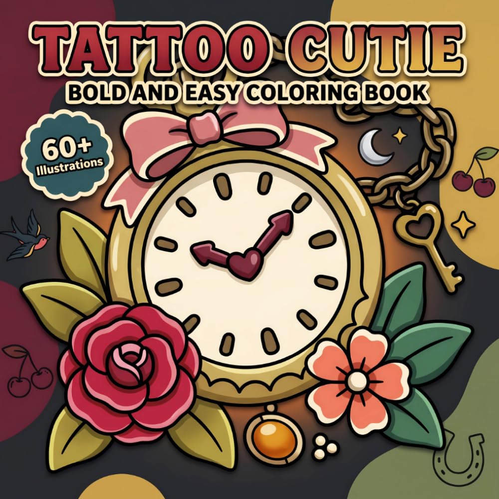 Tattoo Cutie Coloring Book: A Playful Collection Of Simple Illustrated Pages For Unwinding, Mindful Fun, And Cozy Creative Time