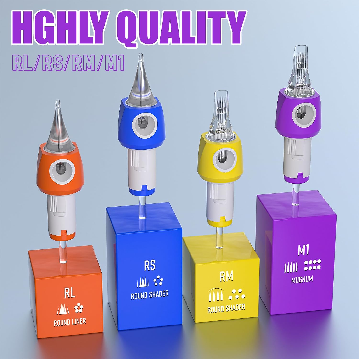 50pcs #10 Bugpin Tattoo Cartridge Needles, Mixed Round Liner 3rl 5rl 7rl 9rl 11rl, Sterile Disposable, Universal Fit For Tattoo Machines, Pro Artists & Tattoo Studios Bulk Supply