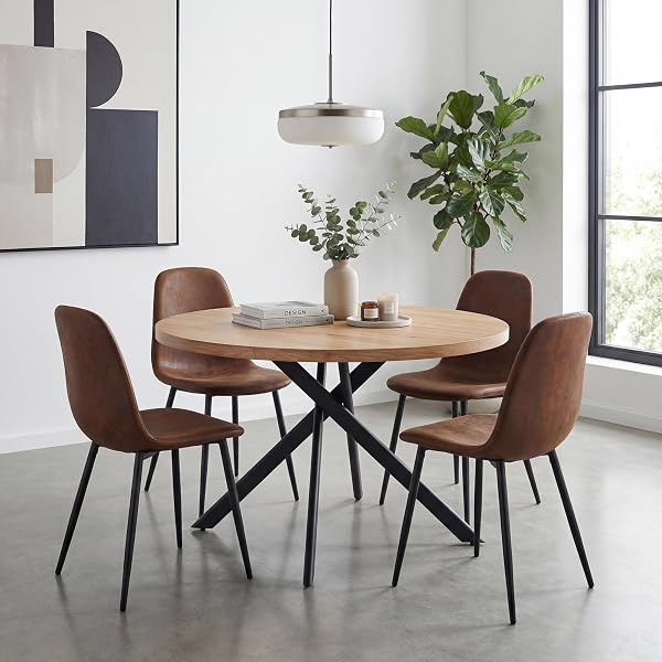Sophisticated Walnut Set with Upholstered Chairs