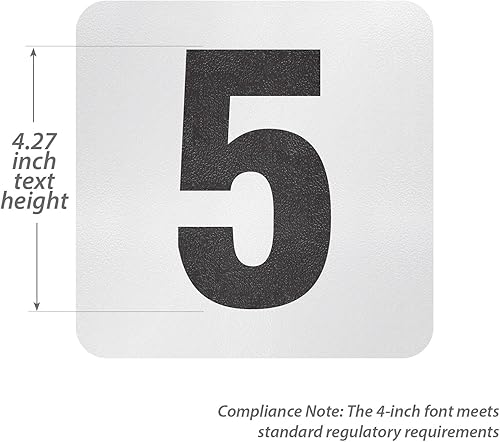 Miniatura 2 de SmartSign Marcadorletrero adhesivo de profundidad de piscina "5 pies", altura de letra de 4 pulgadas, vinilo laminado de 20 mil con superficie