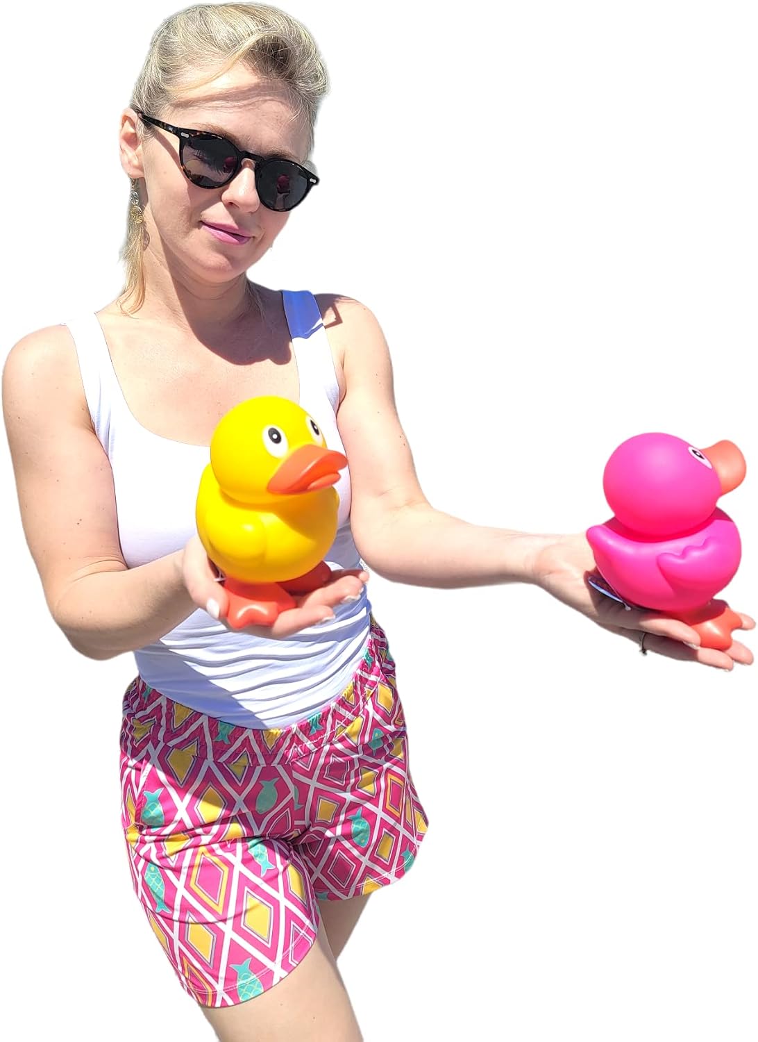 Large 5.5" Tall Rubber Duckies (12 Ducks) Collectable Colorful Ducks Great for Dash Display and Bath Play