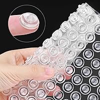 Vista 10 de Parachoques para puerta de gabinete, 61 almohadillas de goma suave transparente, tapones de gabinete autoadhesivos fuertes multiformas, adecuados