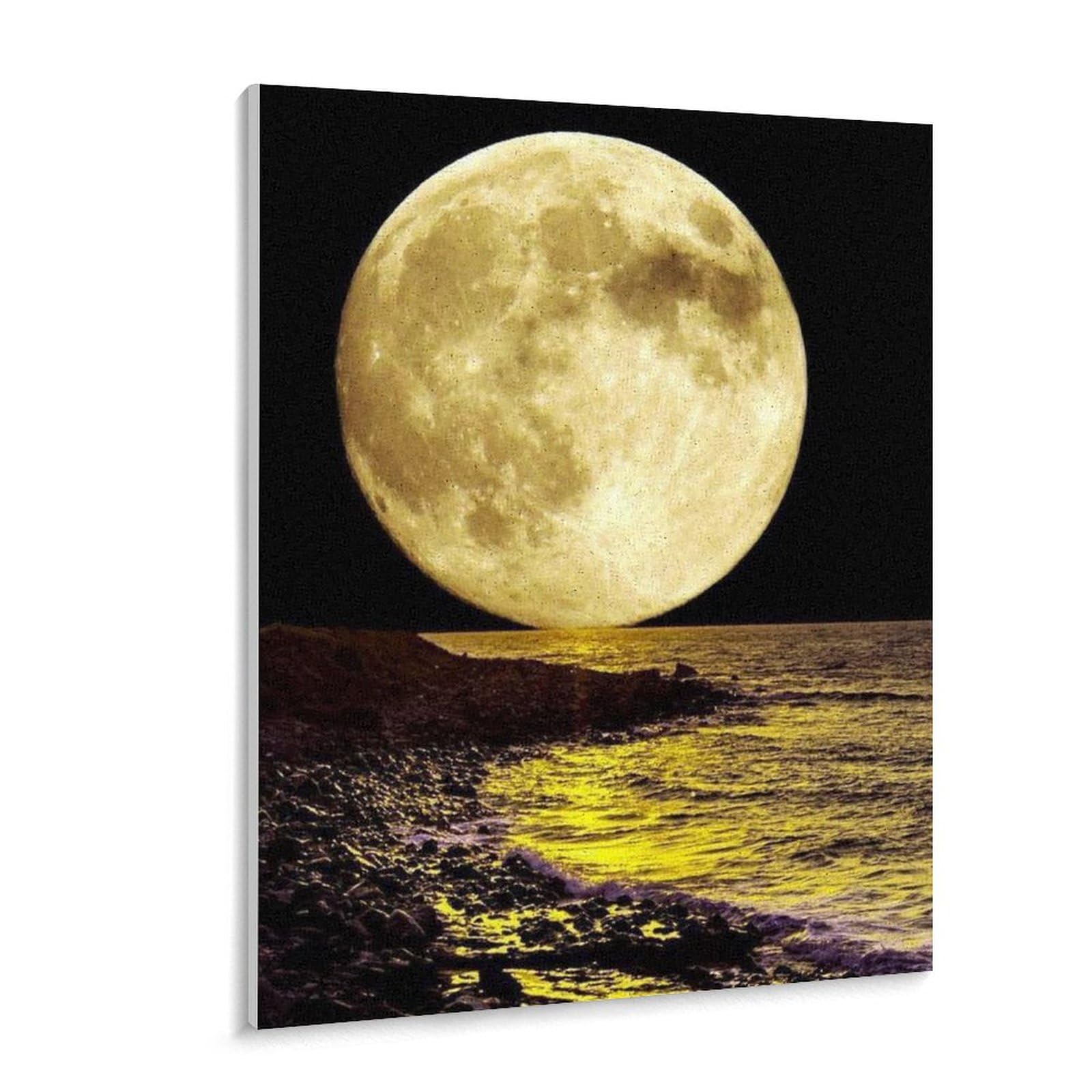 Amazon | 満月が海から昇る 数字キットによる絵画 数字油絵 夢の