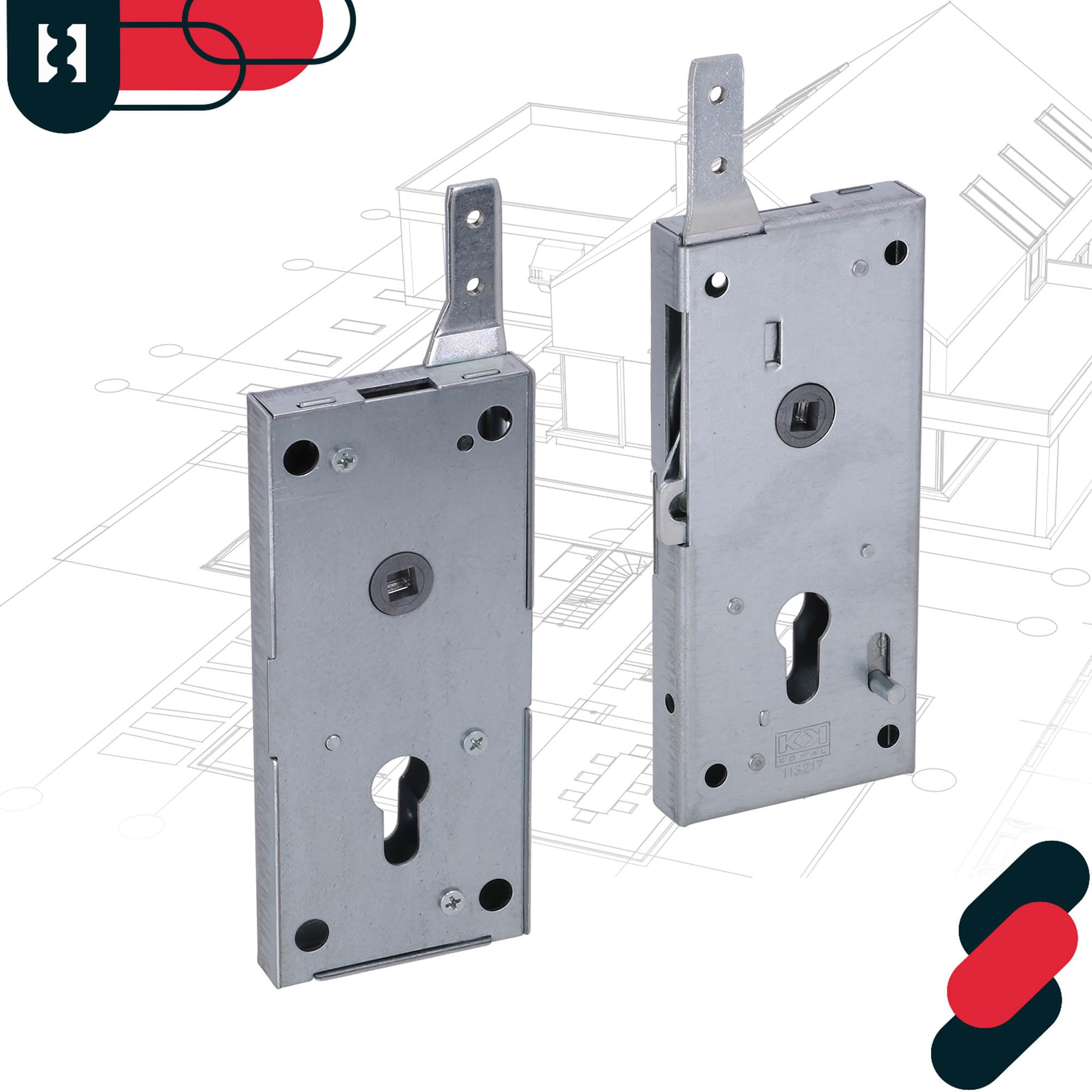 KOTARBAU® Serrure de porte de garage - Serrure de porte de garage - 5 - 400 mm - Serrure de cave - Serrure de porte professionnelle - Serrure de porte de garage - Serrure de porte de garage