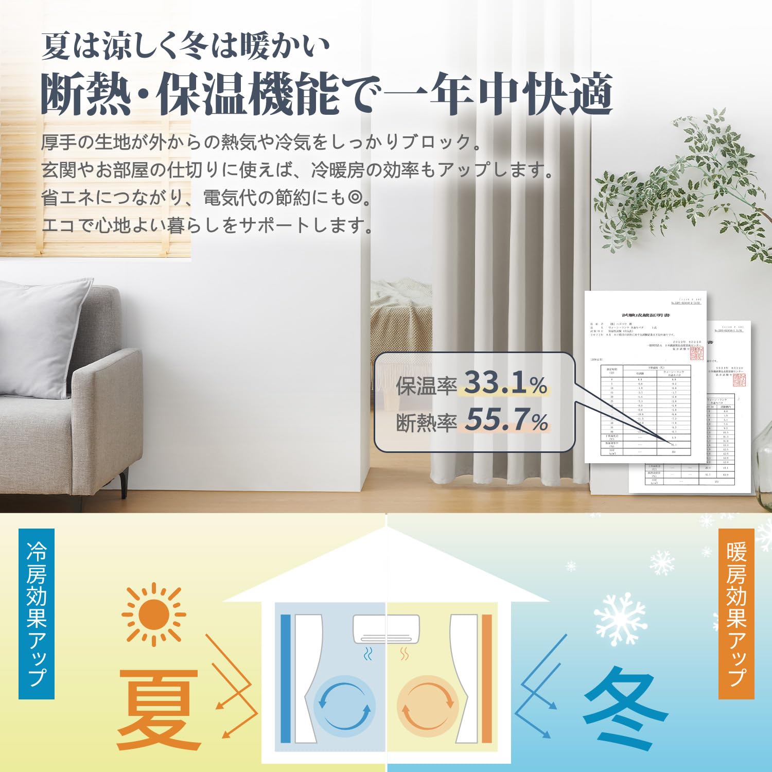 Amazon.co.jp: ATOKAZO 間仕切りカーテン 1級遮光 ハトメタイプ 厚手