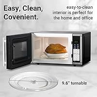 Vista 5 de Hornos microondas para encimera de 0.7 pies cúbicos, horno microondas de 700 vatios con iluminación LED, plato giratorio y bloqueo para niños