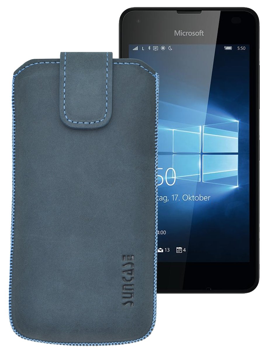 Leather Case for Microsoft Lumia 550 Case (with Pull Tab and Magnetic Closure)