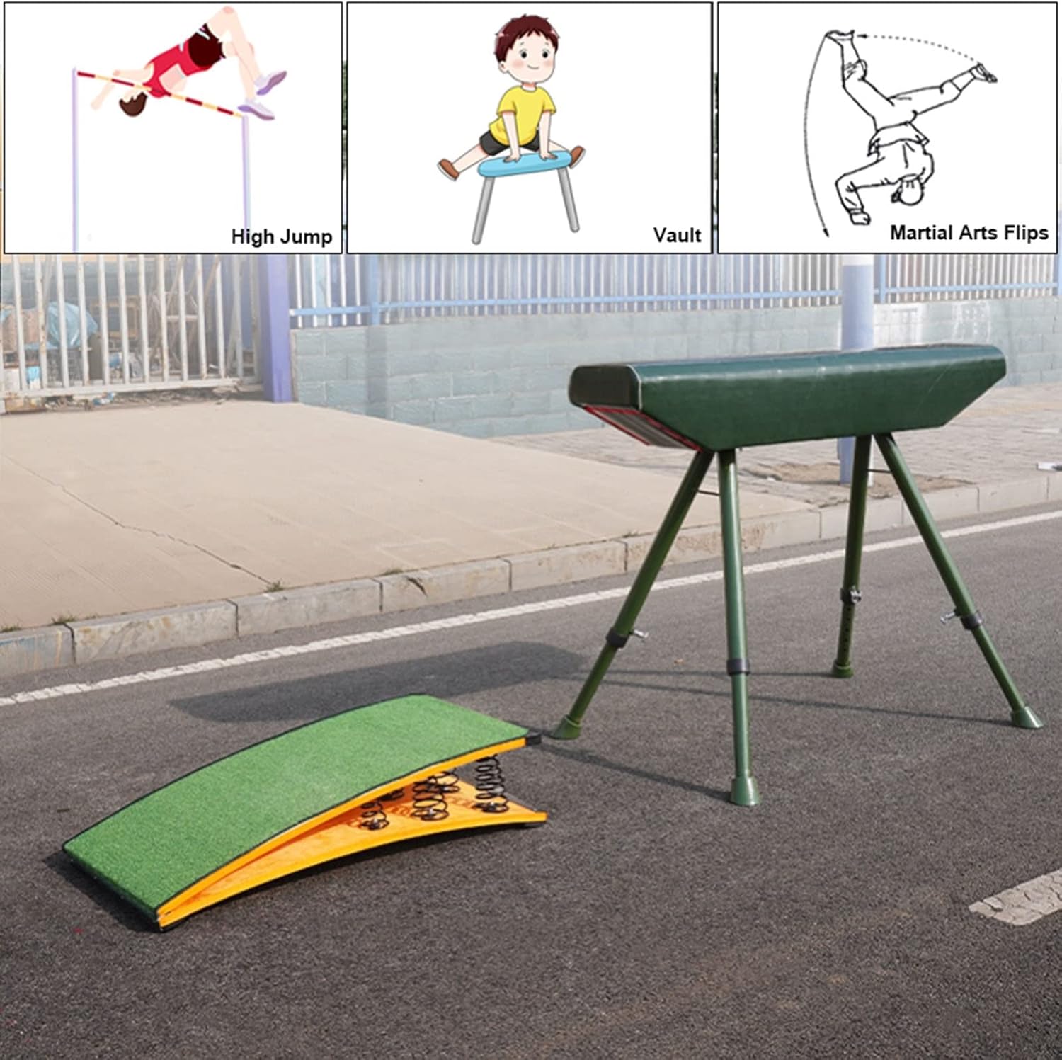 High Jump Spring Board - Elastic Vaulting Training Equipment for Gymnastics, Heavy Duty 60x120cm, Durable Springboard for Enhanced Performance and Training