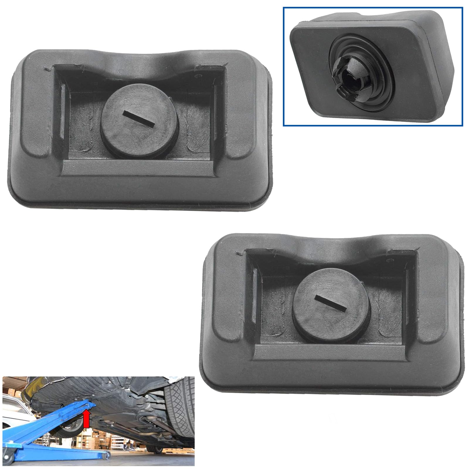 (Lot de 2) Tampon Levage pour Cric Chandelle Avant OU Arrière Gauche OU Droit compatible avec CLASSE C (W203/CL203/S203) CLC (CL203) E (W210/W211/S210/S211) CLASSE S CLK CLS SL SLC SLK - A2039970186