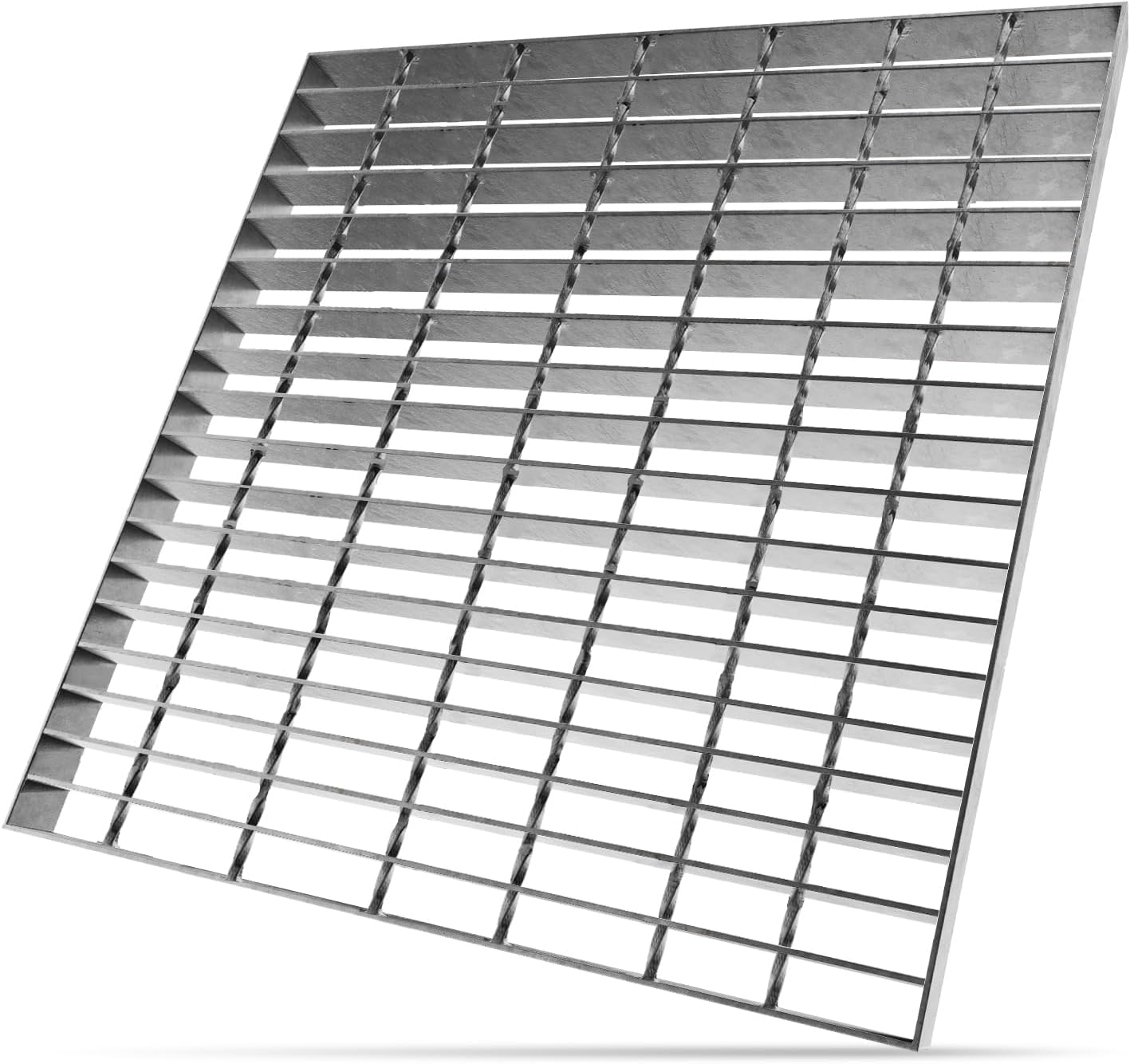 Galvanized Steel Drain Grate 28x28 Inch Outdoor Square Drain Cover B Class Heavy Duty Sewer Grate Replacement Durable Channel Grate for Driveway Concrete Yard
