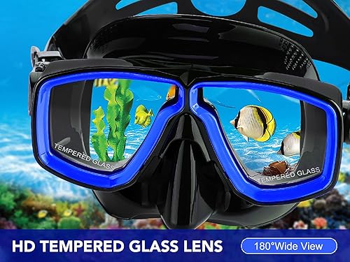 Miniatura 2 de Equipo de esnórquel para adultos con aletas, equipo de buceo para adultos, juegos de esnórquel de viaje profesional con aletas, máscara de buceo