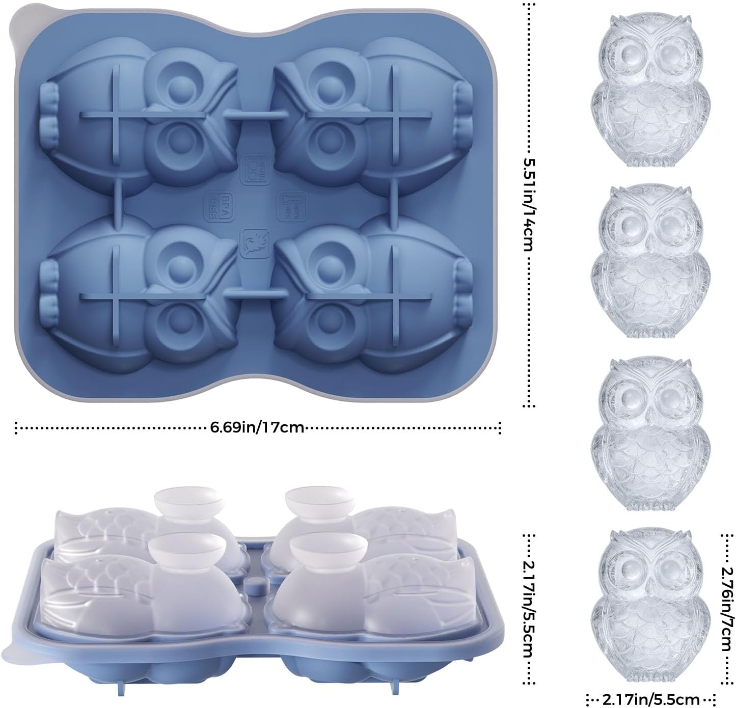 Ice Cube Tray with Lid, Ice Cube Tray, Large 3D Cute, Silicone BPA-Free, Ice Cube Tray, Large Ice Cube Tray, Silicone Ice Cube Tray with Lid image 2