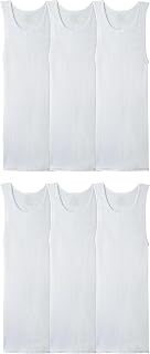 Fruit of the Loom Men's 6-Pack Sleeveless Tag-Free Moisture Wicking Tank A-Shirts - Soft Cotton Undershirts