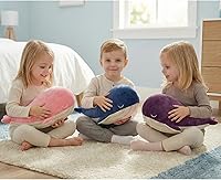 Vista 6 de MUPI Almohada de felpa de animales de peluche de ballena, 4 tamaños, lindas almohadas de peluche de algodón suave, estilo kawaii de ballena azul