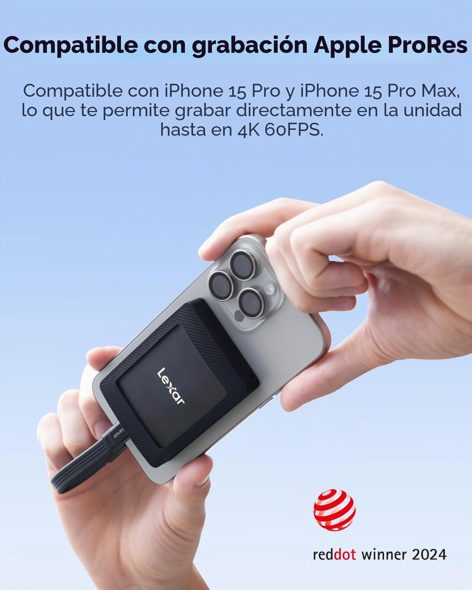 Lexar SL500M 4TB SSD Externo con Juego Magnético, SSD Portátil USB3.2 Gen2x2, Lectura de hasta 2000 MB/s, Unidad de Estado Sólido Externa Delgada Compatible con iPhone15 Series/Mac/PS5/XBOX/Laptop/PC