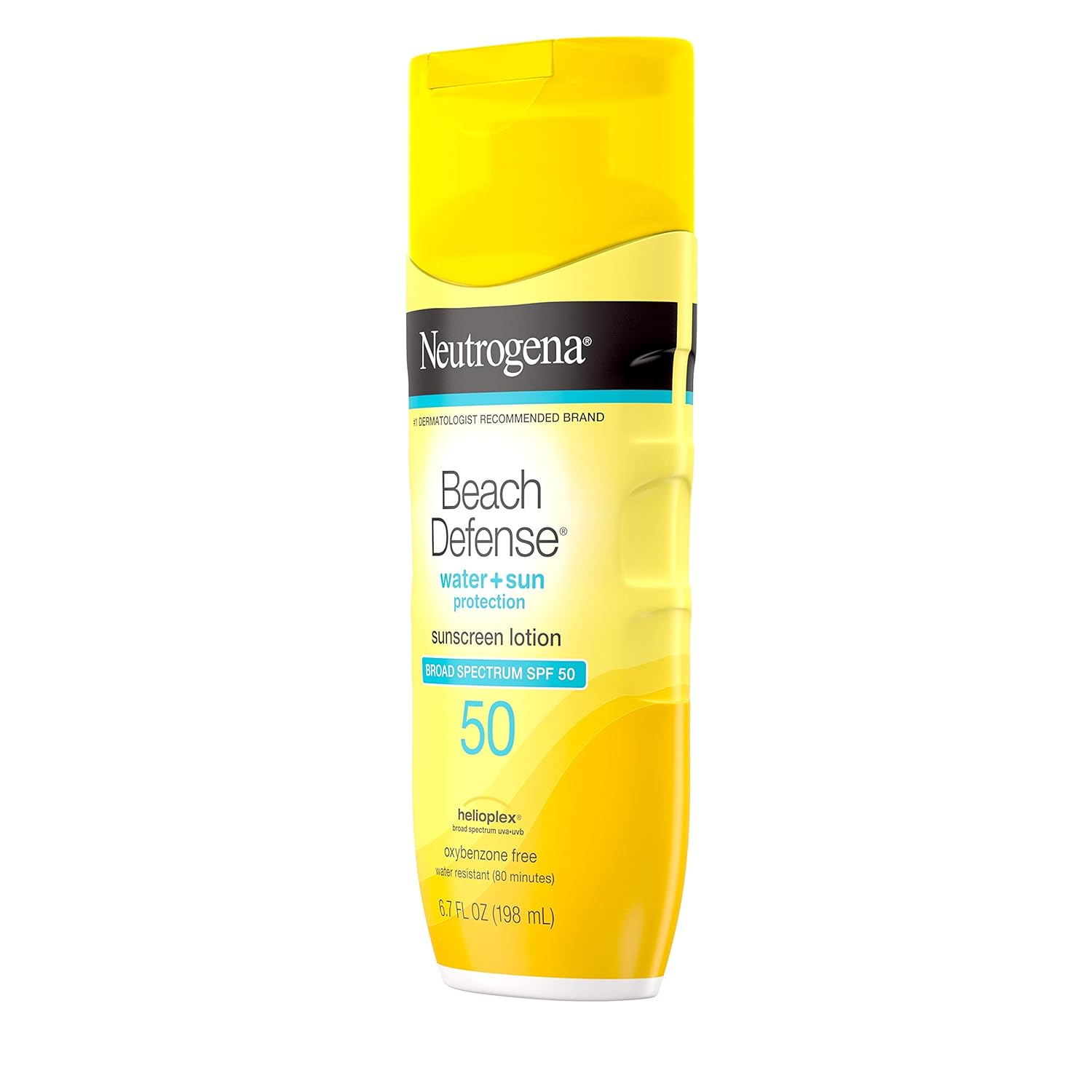 Neutrogena Beach Defense Water-Resistant Sunscreen Lotion with Broad Spectrum SPF 30, Oil-Free and PABA-Free Oxybenzone-Free Sunscreen Lotion, UVA/UVB Sun Protection, SPF 50, 6.7 fl. oz : Beauty & Personal Care