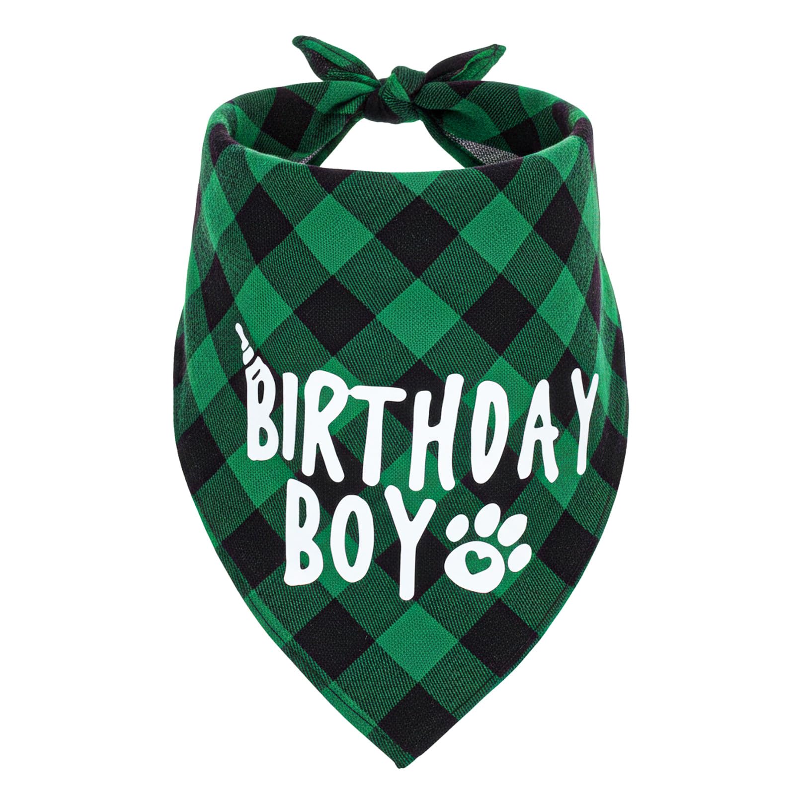 Guduling Dog Birthday Bandana Green, Birthday Bandana Dogs, Long 71cm/27.95in Triangle Bibs for Small Medium Large Pets Birthday Decoration (Green Black)