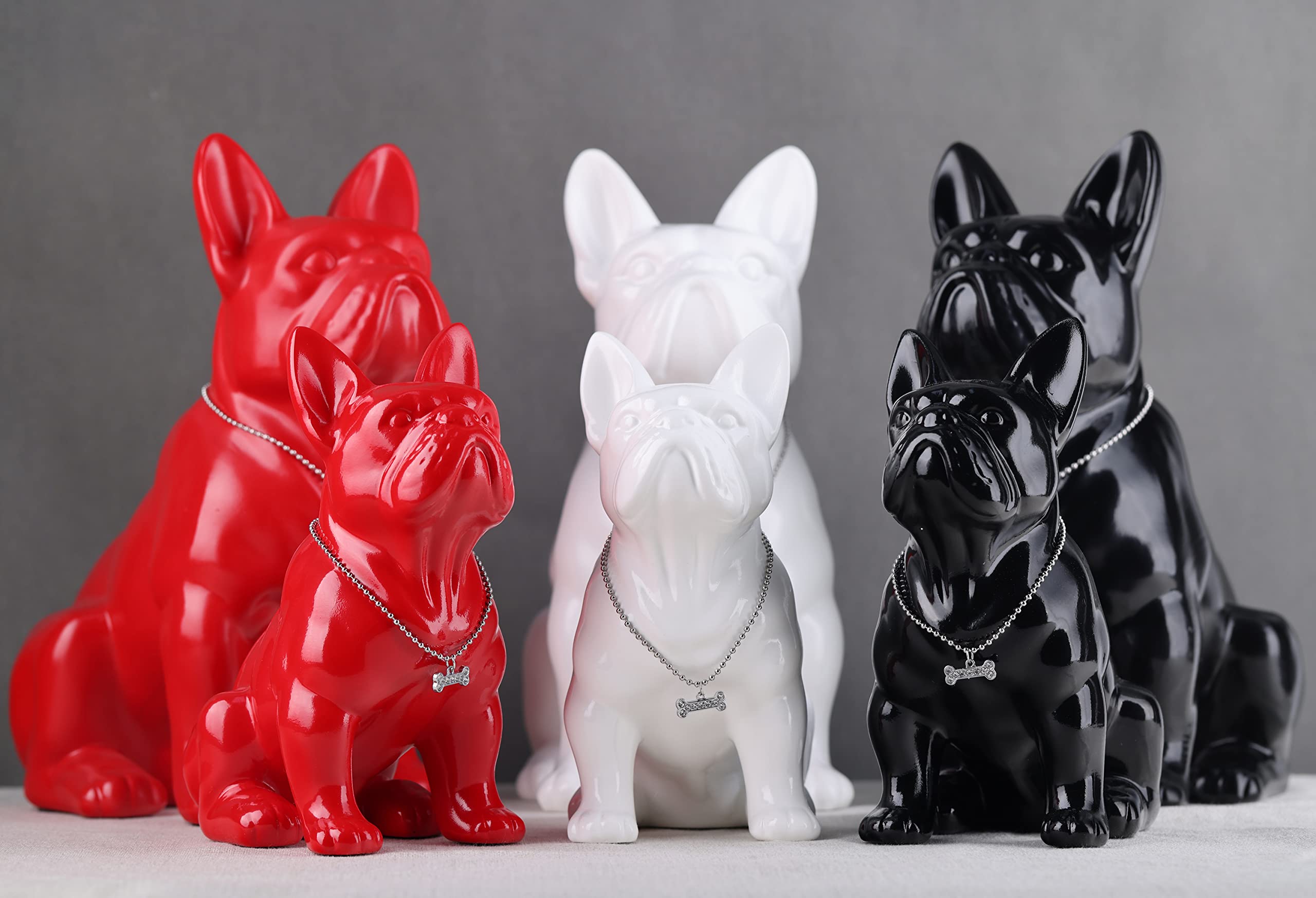 Amazon.co.jp: フレンチブルドッグの像 座っているセラミック犬の動物