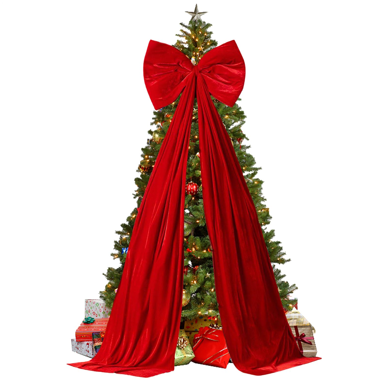 Grandi Fiocchi di Velluto per Albero di Natale 51 x 180 cm Gigante