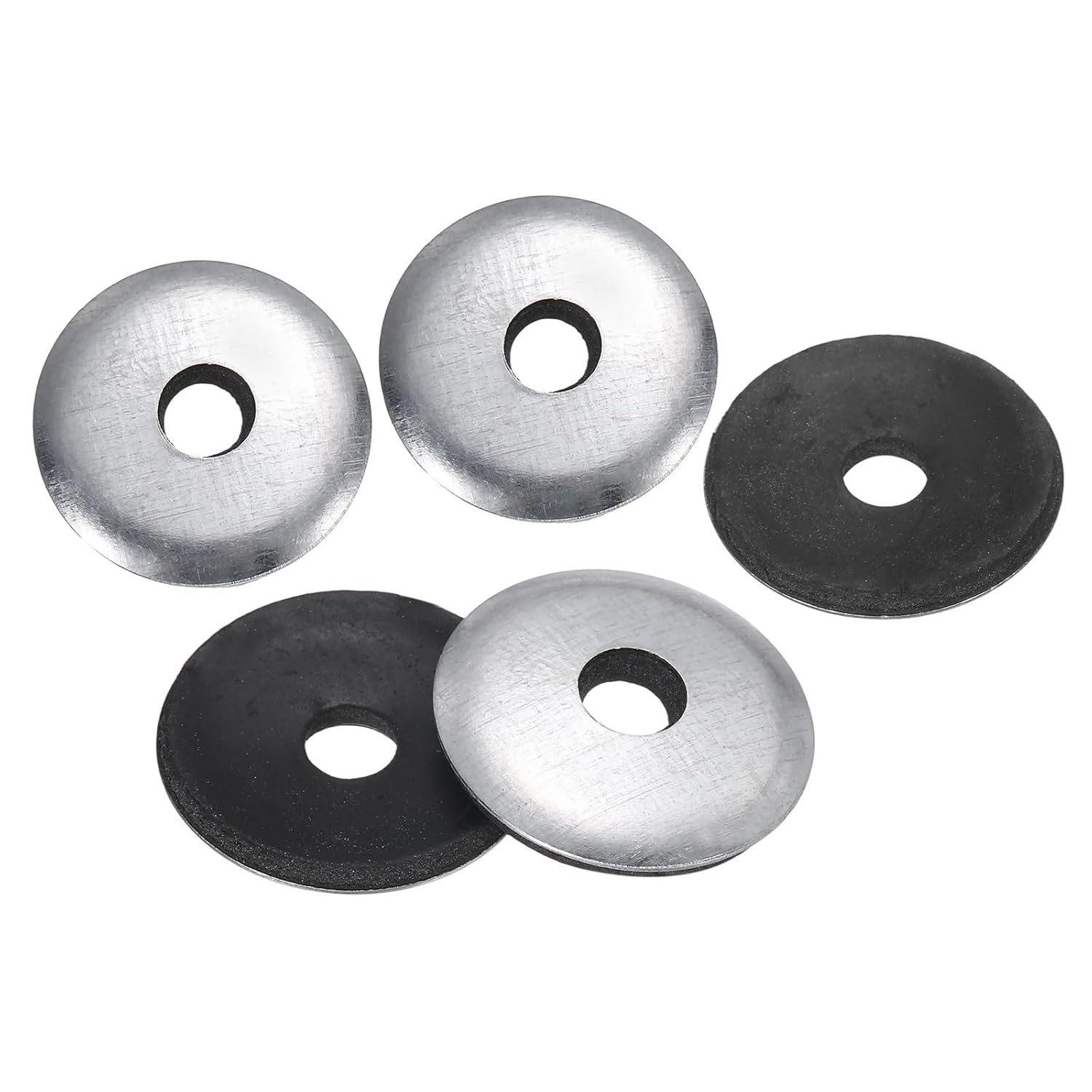 uxcell 200Pcs 1/4" x 1-3/16" Sealing Washers, Zinc-Plated Carbon Steel EPDM Bonded Neoprene Rubber Washers for Screws Bolts, Silver&Black