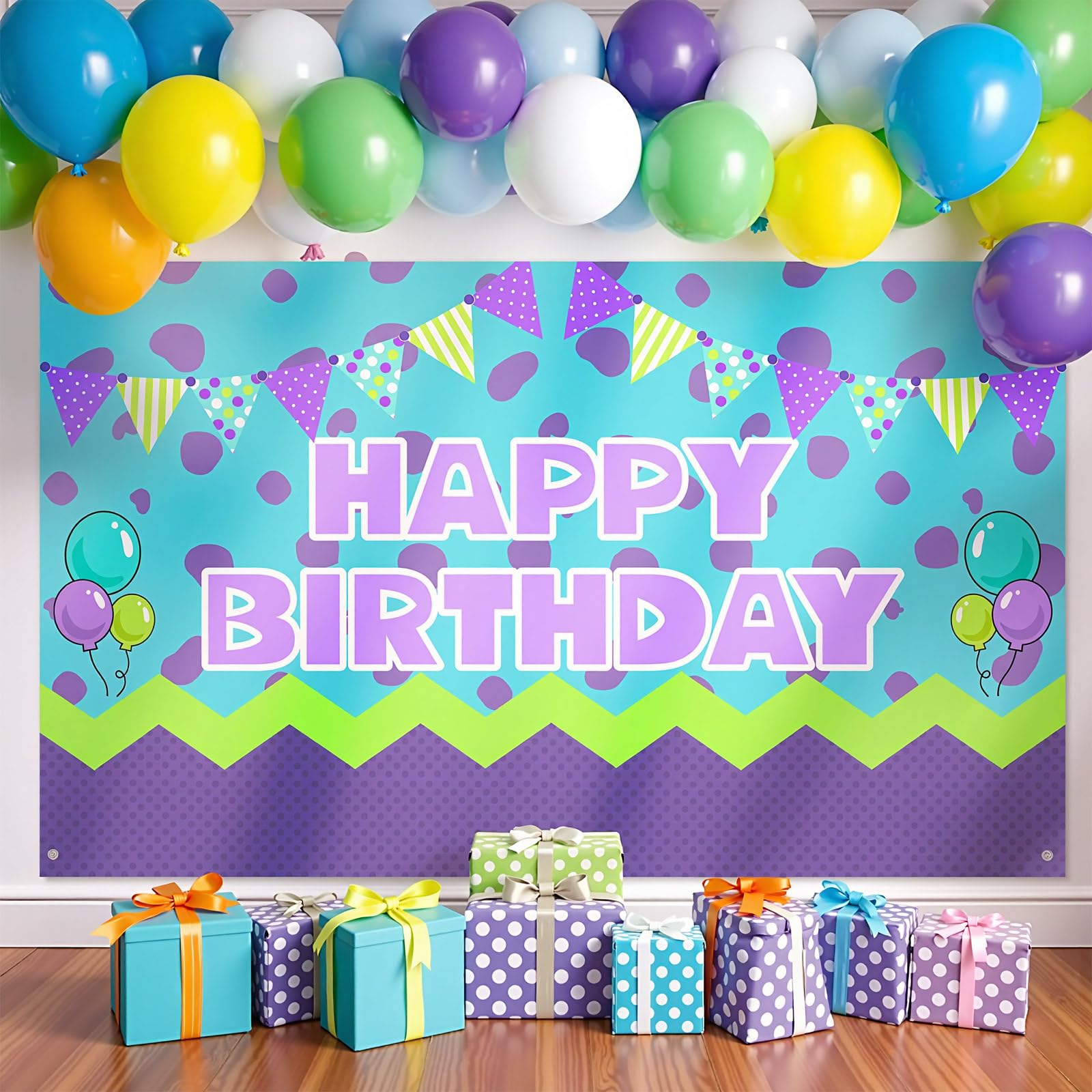 Monster Party Decorations Monster Birthday Backdrop 5x3ft Happy Birthday Banner Background for Baby Shower Party Cake Table Supplies