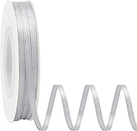 Vista 91 de Cinta de satén rosa polvoriento de doble cara, 3/8 pulgadas x 50 yardas, cintas de poliéster rosa polvoriento para envolver regalos, cinta de tela