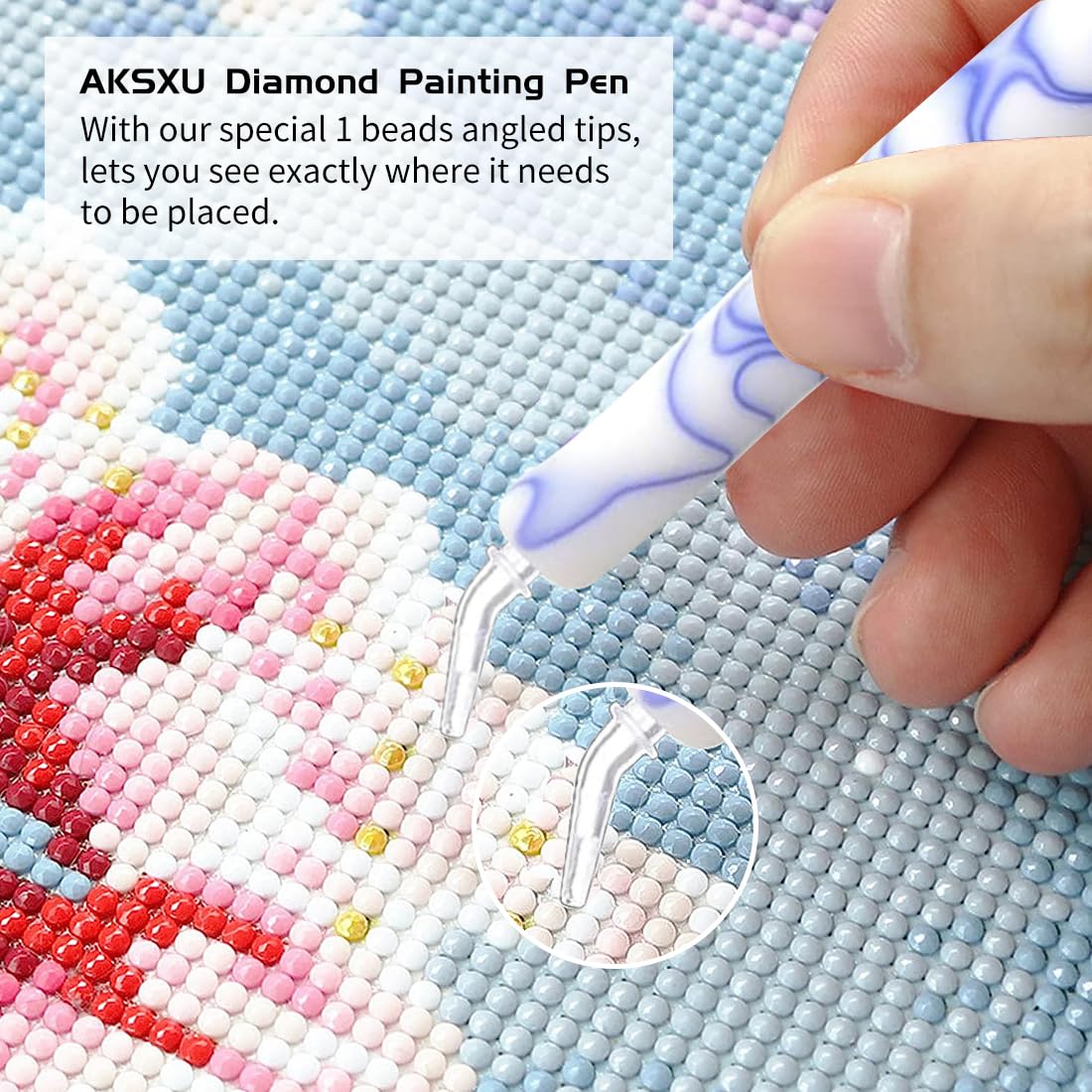Diamond Painting Penna, Ergonomica Diamond Painting Pen con Testine di Ricambio, Diamond Painting Accessori Kit/Diamond Painting Kit per 5D Diamanti per Pittura,Strass per Nail Art Artigianato DIY