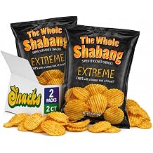 The Whole Shabang Chips Extreme Flavor Potato Chips Variety Pack Rippled Savory Snacks for Adults Gluten Free Food Snack Pack 6 oz Bags, 2 Pack Bundle