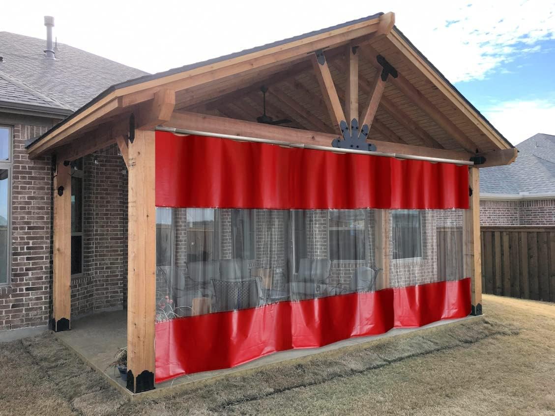 Outdoor Curtains on a Track | Partition Space Quickly | Curtain Track Included | Quick Rolling and Easy to Clean | Divide Work Areas Quickly