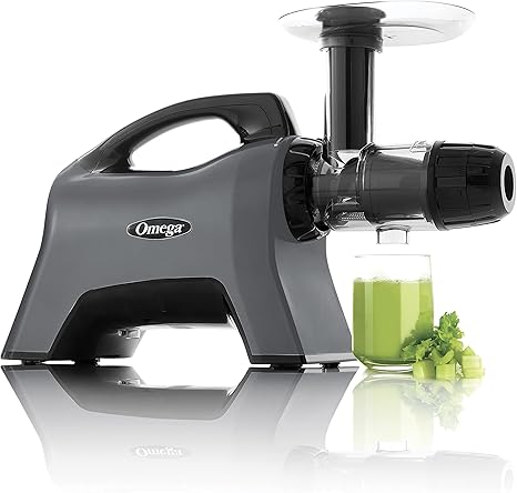 Omega Celery Juicer and Nutrition System Masticating Juicer, Cold Press Juicer Machine For Celery with Adjustable Dial, 200-Watt, Silver