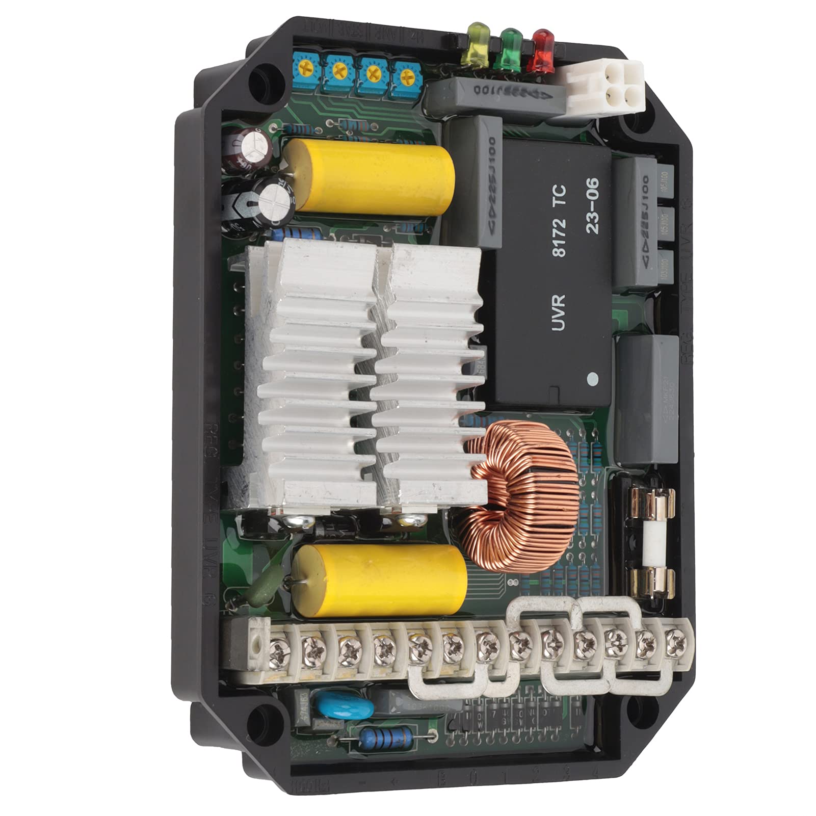 Regolatore di tensione, protezione multipla UVR6 50/60Hz AVR Regolatore di tensione automatico di buona stabilità per generatori brushless