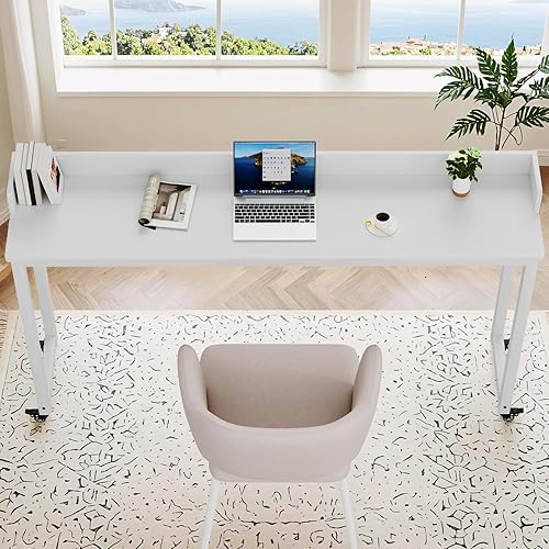 Miniatura 9 de Mesa para colocar sobre la cama con ruedas, tamaño Queen y matrimonial, para computadora portátil, carrito de pie para laptop, mesa de cama con