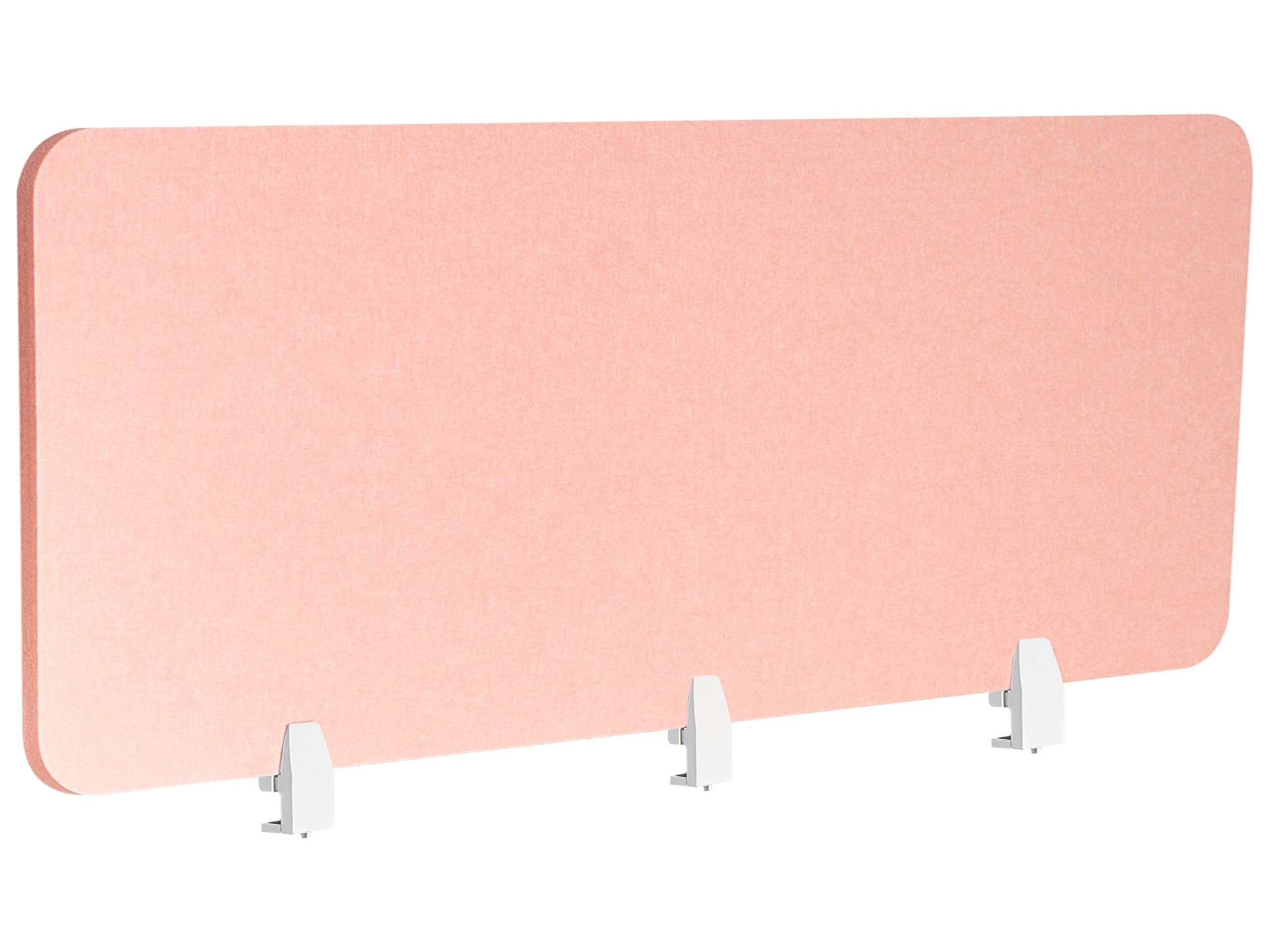 Beliani Schreibtisch Trennwand Akustik Polster pfirsichrosa 180 x 50 cm Schallschutz Split