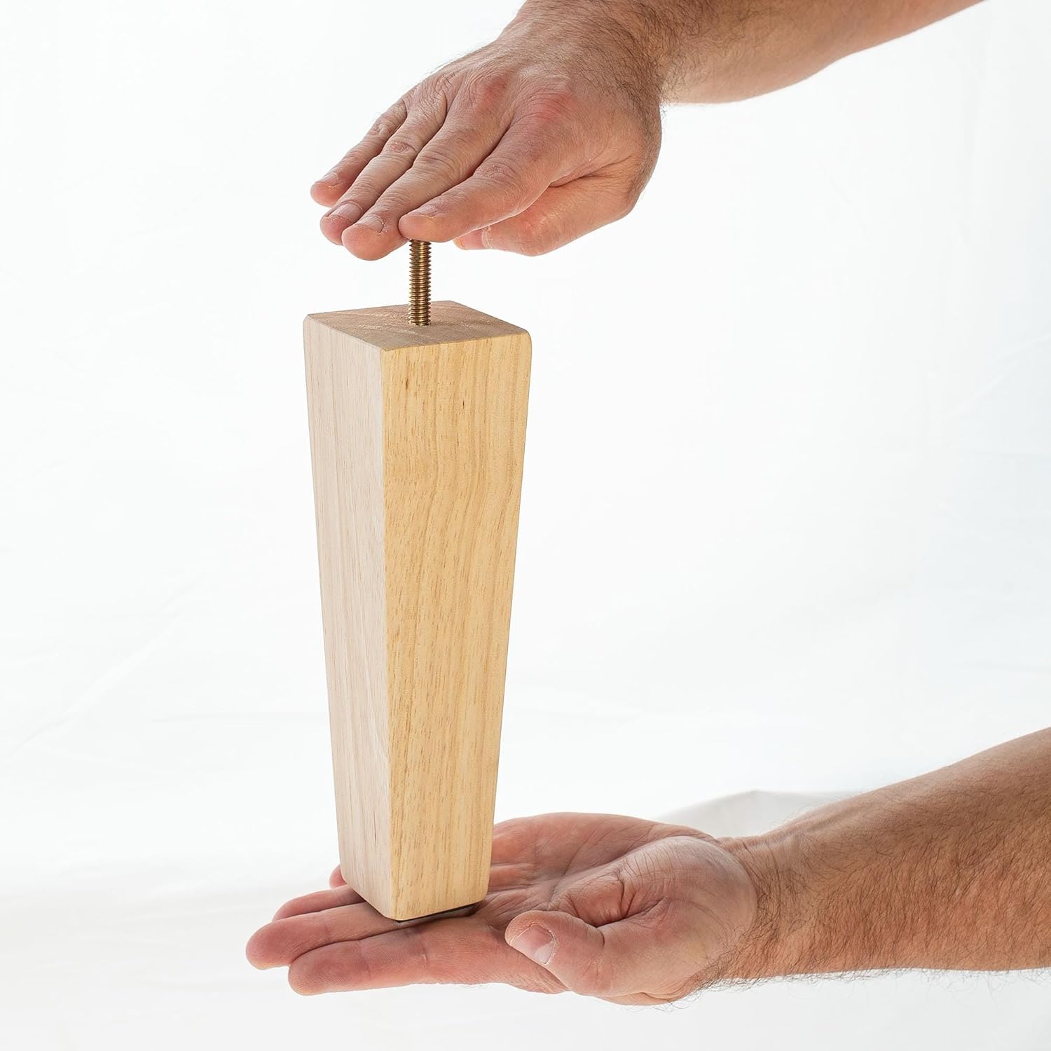 OUTWATER Architectural Products 8 in. x 2-1/4 in. Mid-Century Unfinished Hardwood Square Taper Leg (4-Pack)
