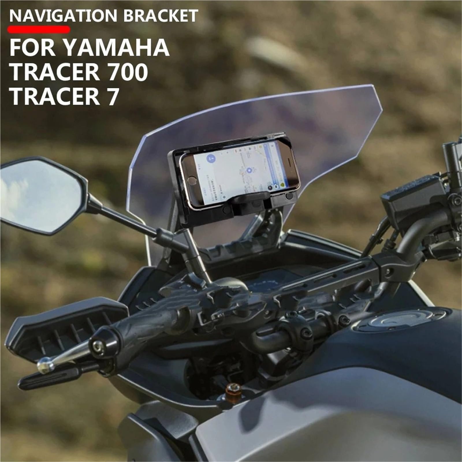 Moto GPS Support De Navigation Support de Plaque de Navigation GPS pour Pare-Brise de Smartphone Compatible avec Yamaha Tracer 700 Tracer 7 GT 2016-2022 Support De Navigation GPS pour Moto