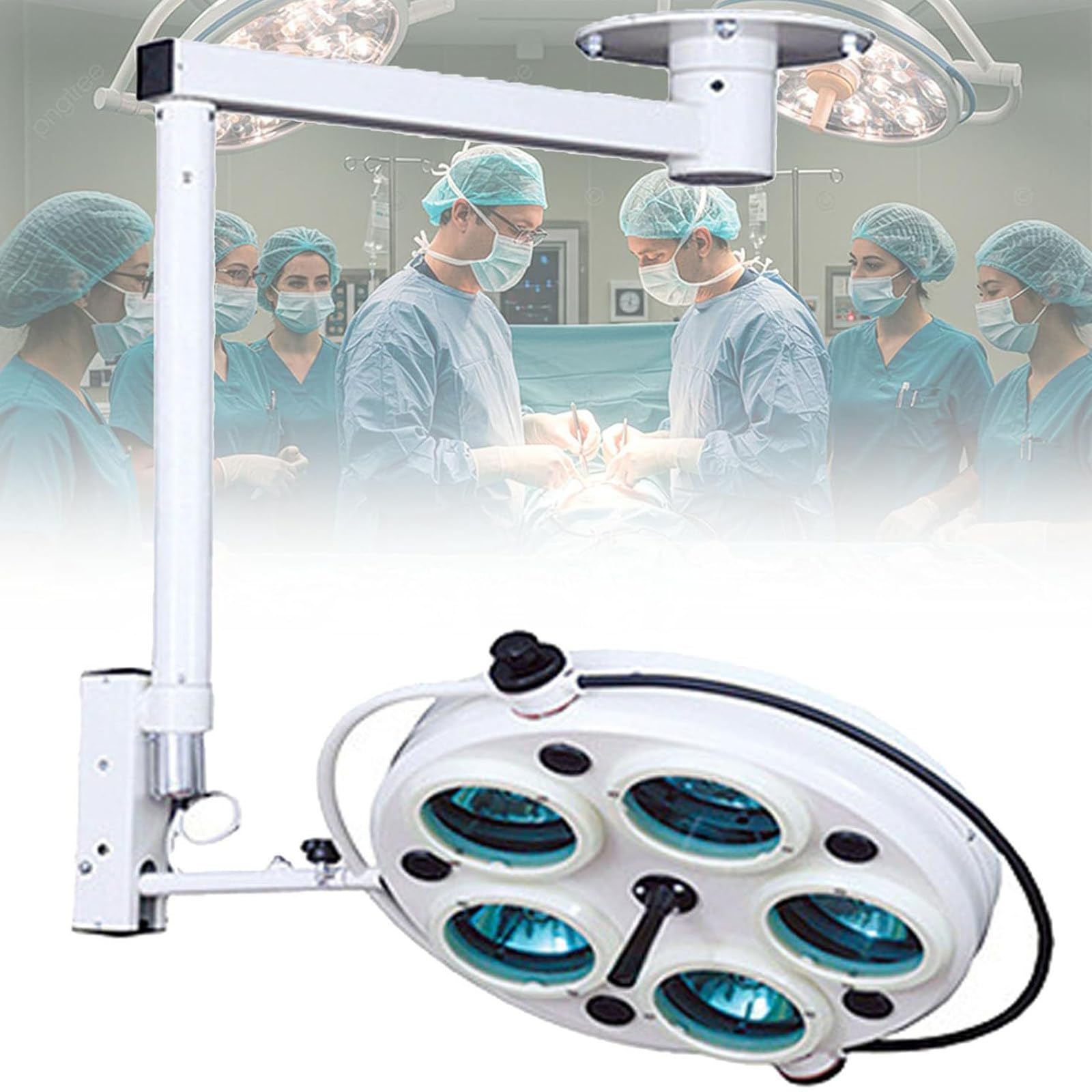 Lampa diagnostyczna LED bezcieniowa, obrotowa o 360 stopni, montowana na suficie, do oświetlenia bezcieniowego, ginekologii, leczenia ambulatoryjnego, chirurgii jamy ustnej, otolaryngologii