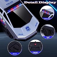 Vista 3 de Coche de control remoto, auto de policía de juguete con luces LED y control remoto de 2.4 GHz, camión de juguete para niños, autos RC para niños