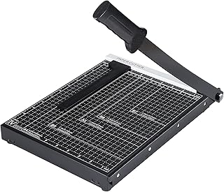 Paper Trimmer, 12" Cut Length A4 Guillotine Paper Cutter Heavy Duty Photo Guillotine Craft Machine with Security Safeguard for Standard Cutting of Paper,Photos or Labels ((Black))