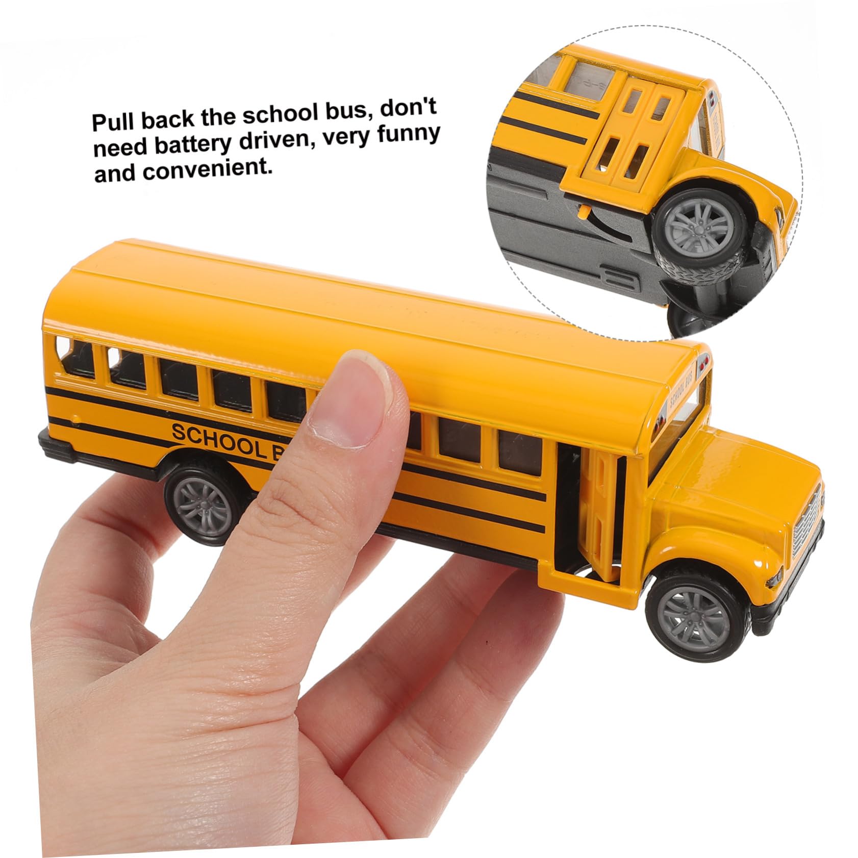 SUPVOX Jouet de Bus Scolaire pour Tout-Petits en Alliage, Lot de 2, Jaune