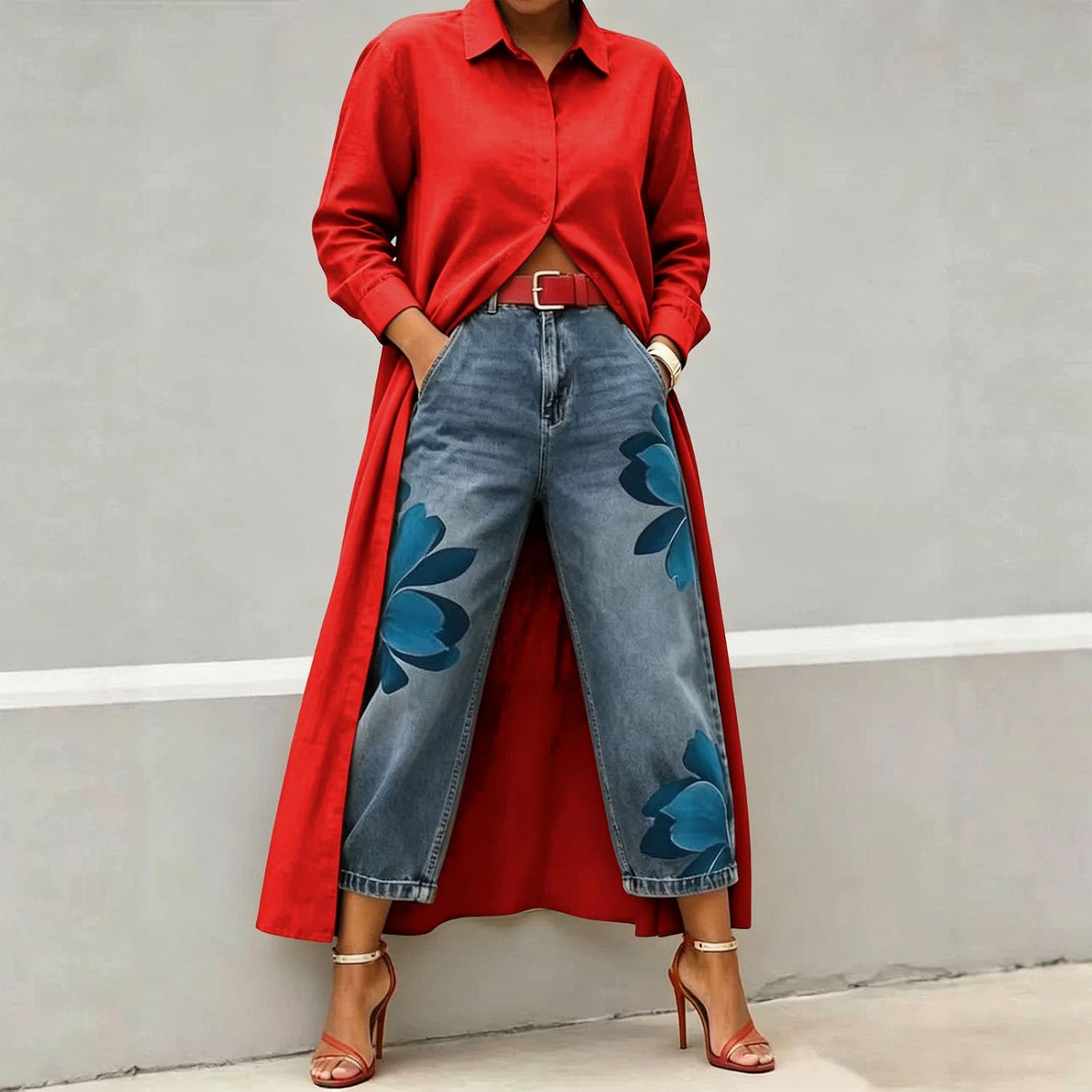 Women Long Linen Shirt Duster Collared Long Sleeve Open Front Button Down Maxi Tunic Cover Up Vacation Beach Blouses