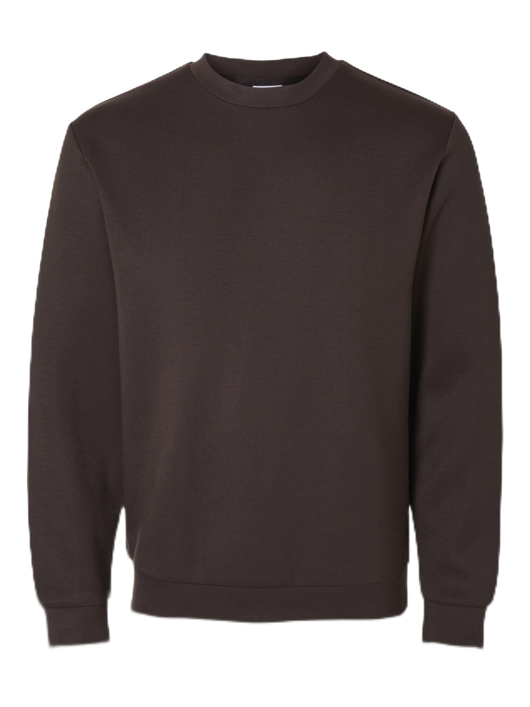 Selected Homme Men's Slhemanuel Soft Crew Neck Noos Sweatshirt, Chocolate Torte, M EU, chocolate cake, M