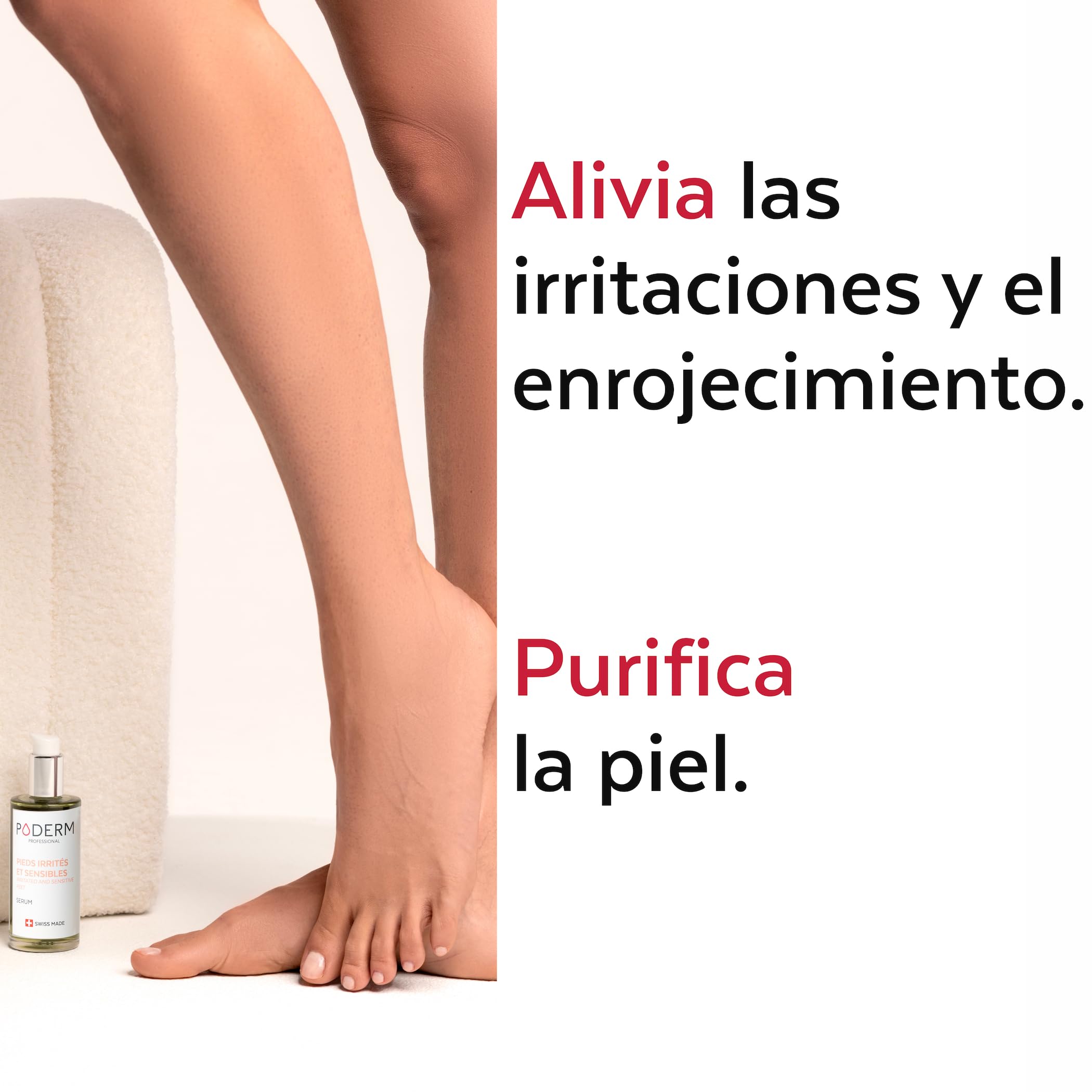 PODERM - ACEITE SÉRUM PIES ÁRBOL DE TÉ - Repara y calma irritaciones, picores, descamaciones - Post micosis, psoriasis, eccema - Cuidado de los pies - Swiss Made