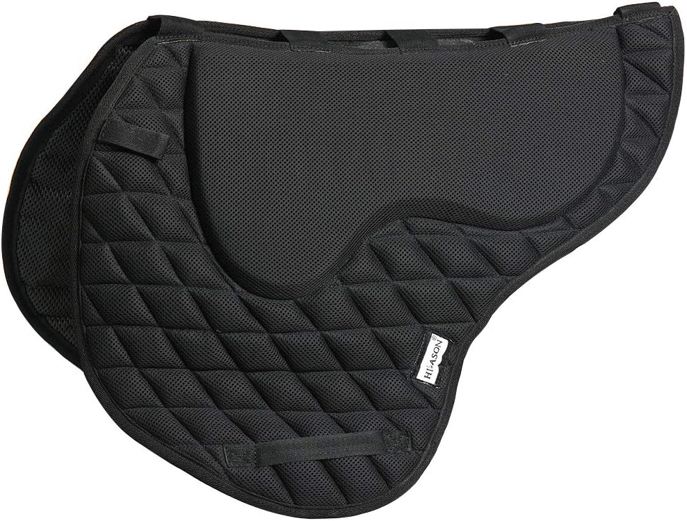 HILASON Memory Foam Saddle Pad Black – Breathable Quilted Non-Slip Horse Saddle