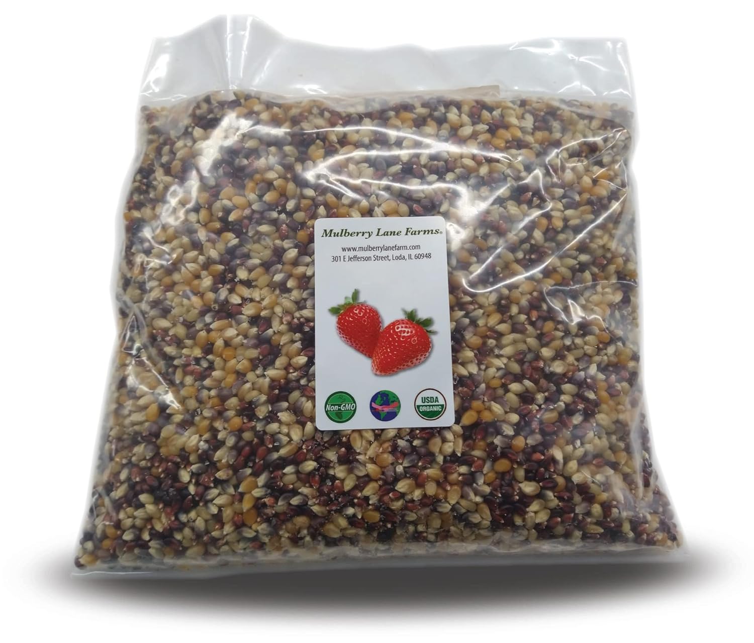 Multi-colored Popcorn Popping Corn 5 Pounds (Calico or Rainbow) Kernels, USDA Certified Organic, Non-GMO Bulk, Product of USA