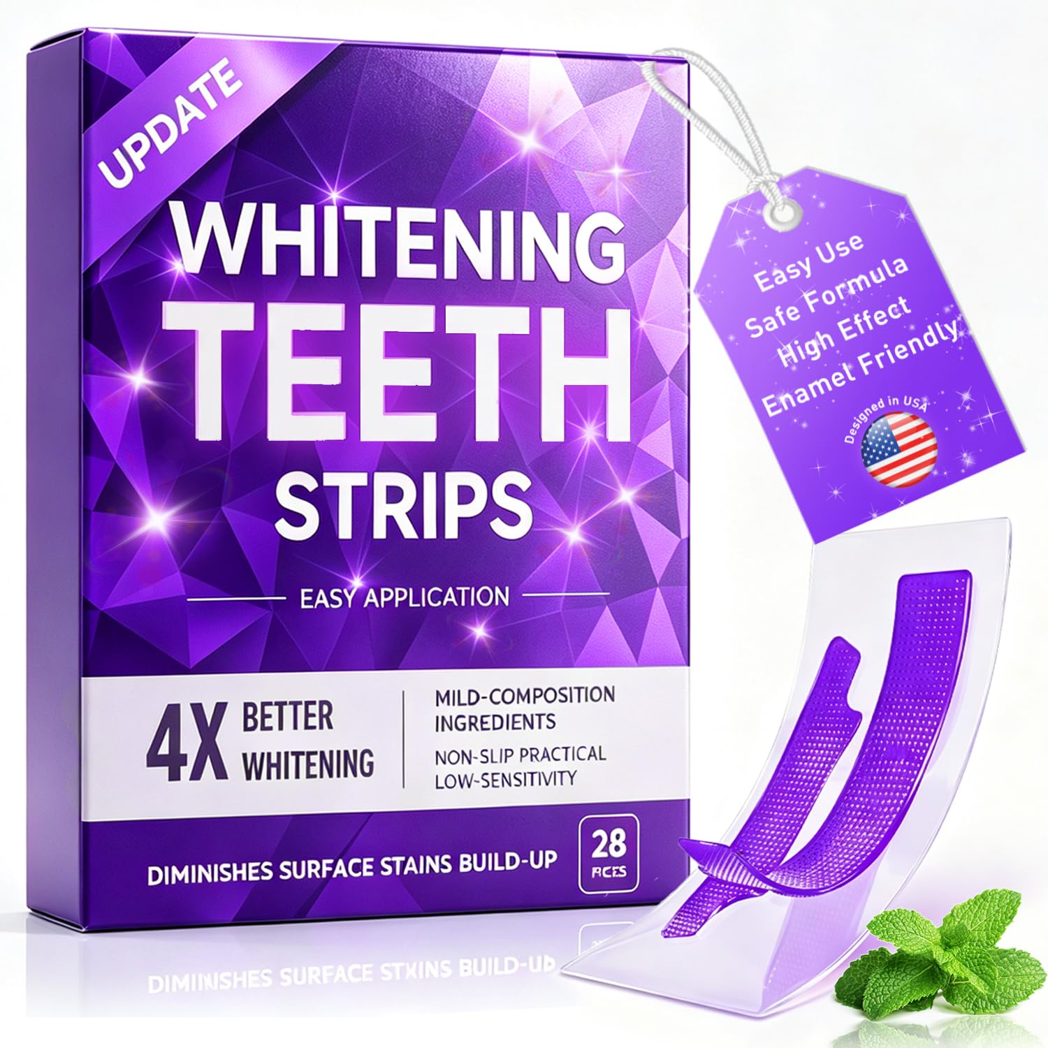 Purple Teeth Whitening Strips - Whiter Smile! -1 Purple Teeth Whitening Strips - Whiter Smile! -1
