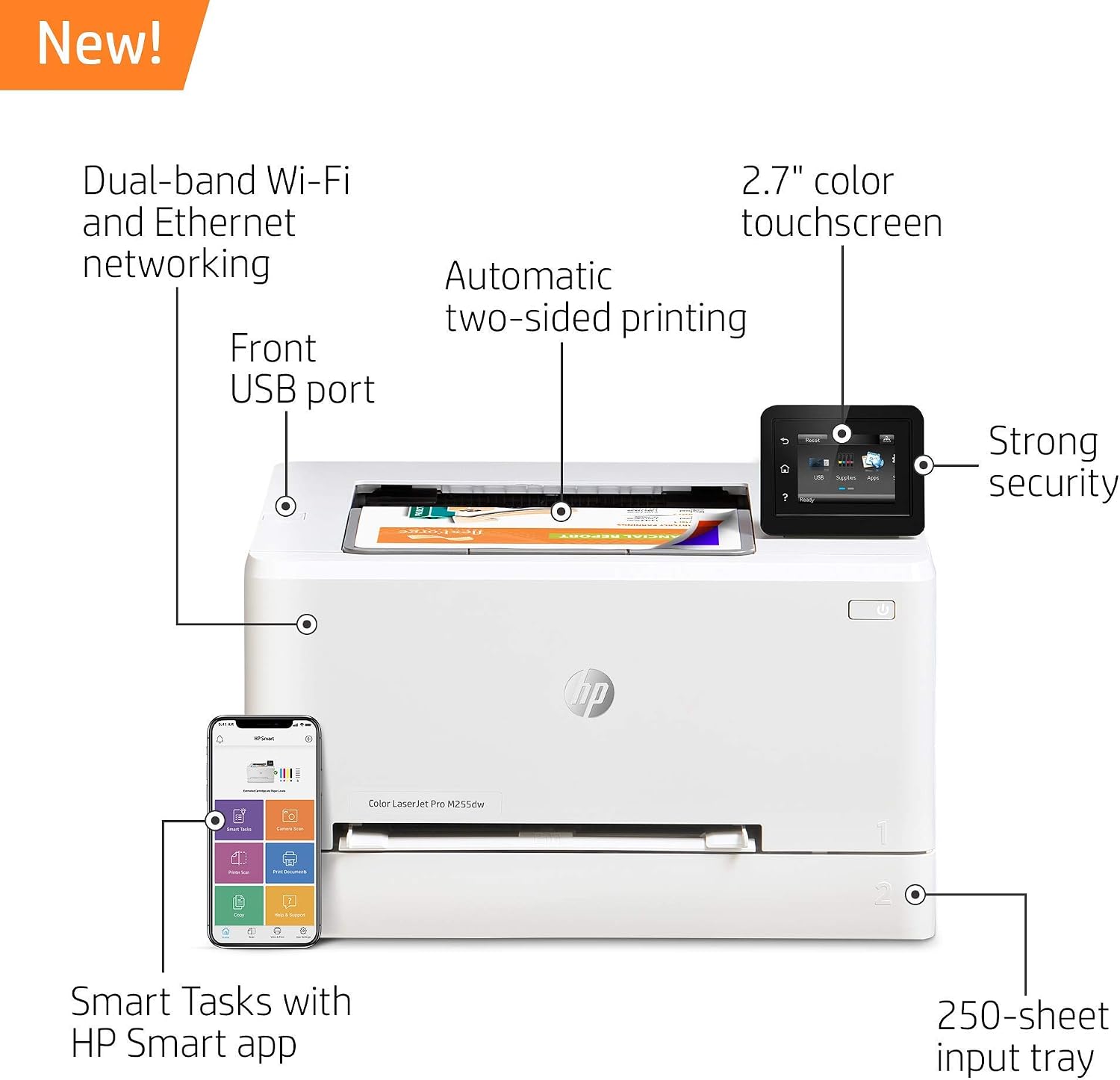 Amazon.com: Impresora láser HP Color Laserjet Pro M255DW (renovada) :  Productos de Oficina