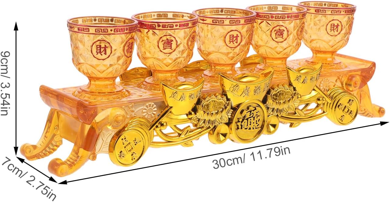 1 Set Buddhist Offering Cup - Buddhist Temple Worship Mug Mini Golden Water Drinkware for Buddha Worship Decoration