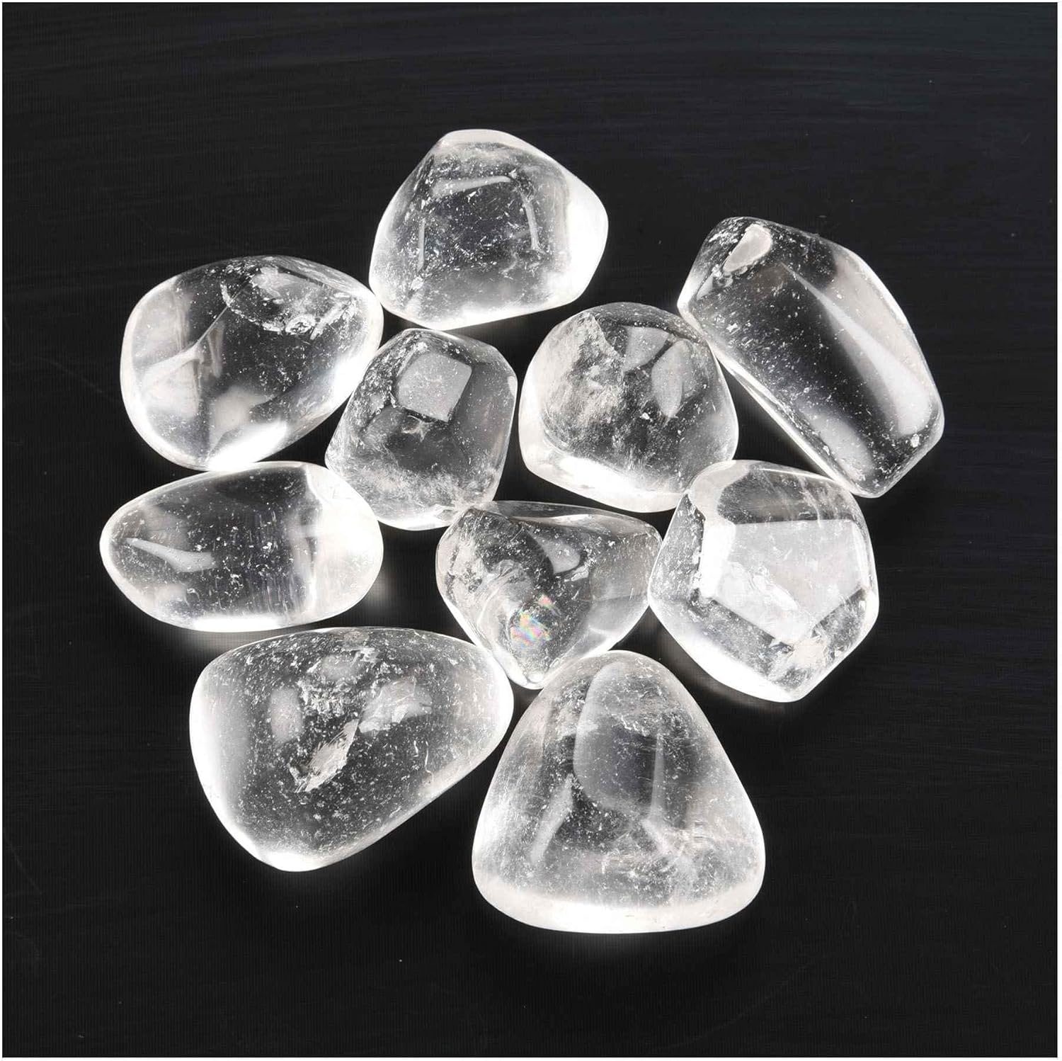 1 lb Bulk Natural Clear Crystal Tumbled Stones Polished Crystals