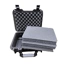 CASE N FOAM Protective Hard Case for Compact Cameras, GoPro, Drones & Small Electronics | Internal 250×180×95mm | Waterproof, Crushproof, with Customisable Cubed Foam (Black) gallery image